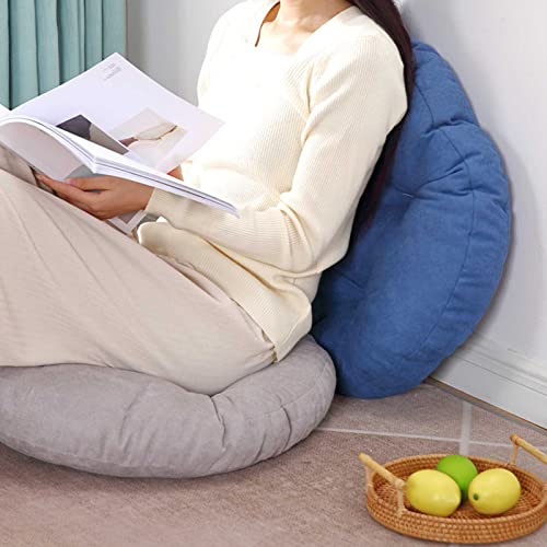 Futon Seat Cushion, Overstuffed Round Tatami Indoor Outdoor Seat Pads Chair Pad, Solid Color Footstool Cushion, not Include Chairs(18inch) (Light Green) - color: Light Green