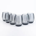 KOXIN-KARLU Classic 18-ounce Acrylic Stemless Wine Glasses, Unbreakable Mixed Drinkware Plastic Tumbler, set of 6 Grey - color: Gray