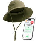 GearTOP Wide Brim Sun Hat for Men & Women, UPF 50+ Fishing Hat with Detachable Neck Flap & Face Cover Gardening Boonie Sunhat - color: Army Green Floater
