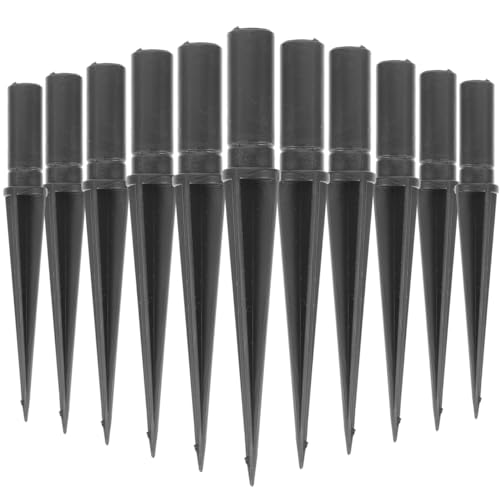 Hemobllo 20-Pack Solar Light Stakes Replacement - Heavy Duty Plastic Ground Spikes with M8 Hole - 4.32" Long Landscape Lighting Stakes for 0.47" (12mm) Diameter Poles - Weatherproof Garden Lawn Spikes