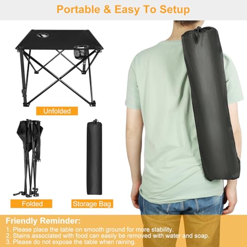 Moclever Foldable Camping Table–Ultralight Portable Table with Cup Holders&Carry Bag, Perfect for Outdoor Adventures,Picnic,Beach, BBQ,Hiking & Home Use - style: 1 Pc Green
