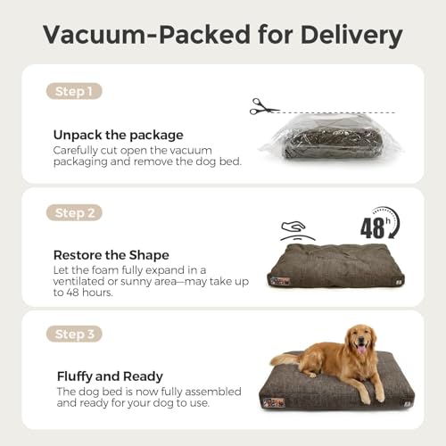 Sytopia 42 Inch Indestructible Dog Beds for Extra Large Dogs, Chew Proof Waterproof Pet Crate Pad with Machine Washable Removable Cover, Great for Indoor, Outdoor, Crate, Patio Use, Brown - color: Brown, size: X-large