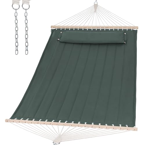 SUNCREAT Hammocks Replacement Hammock for Stand, 475 lbs Capacity, Two Person Backyard Hammock for Outside, Green Gray - color: Green Gray