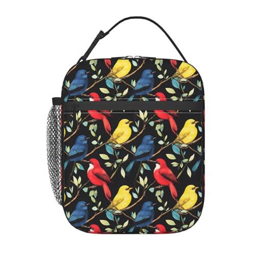 Bird Lunch Box for Women Kids Girls Men Insulated Lunch Bag Lunchbox Adults Lunch Tote Bags Reusable Cooler for Work Office School Picnic Travel - color: Bird01
