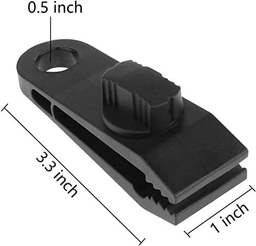 HengLiSam Tarp Clips, Heavy Duty Lock Grip, Clamps Withstand 60mph Strong Wind Fit for Awnings, Outdoor Camping, Caravan Canopies, Bungee Cord Clip (20 Pieces) - size: 20pack