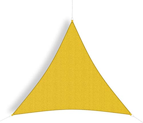 Coolaroo Party Shade Sail - 90% UV Block Lightweight Outdoor Sun Shade with Ropes, Portable Breathable Shade for Picnics, Playdates, or Events, 9ft 10in. Triangle, Yellow - color: Yellow