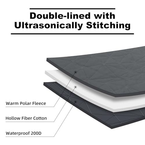 Large Outdoor Waterproof Blanket Extra Thick Fleece Stadium Blanket for Camping, Car, Pet, Picnics - Windproof, Wearable, Machine Washable 80" x 58" (Black Gray) - color: Black Gray