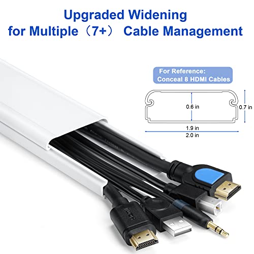 ZhiYo 34in TV Cord Hider for Wall Mounted TV, Large Cord Cover Wall, PVC Cable Management Raceway Kit, Wire Hider for Wall, White Wire Concealer 2 xL17in, W2in xH0.7in - color: White, size: W2in x H0.7in - L34in