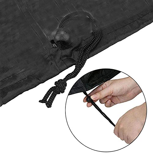 Curved Sofa Cover Outdoor Couch Sectional Protector Waterproof Half Moon Sofa Set Cover with Windproof Elastic Cord for Garden Lawn Indoor Black (120x38.9x35.8in/305x99x91cm) - size: 120x38.9x35.8in/305x99x91cm