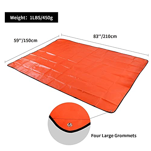 RedSwing Insulated Tarp, Multipurpose Emergency Thermal Tarps, Waterproof All Weather Heavy Duty Heat Reflective Survival Blanket for Camping Hiking, Orange - color: Orange