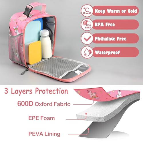 CaCTOUR Lunch Box Kids,Premium Insulated Lunch Bag for Girls Boys,Soft Bag Mini Cooler Back to School Thermal Reusable Lunch Bag for Work School Picnic (Star Rainbow) - color: C-Star