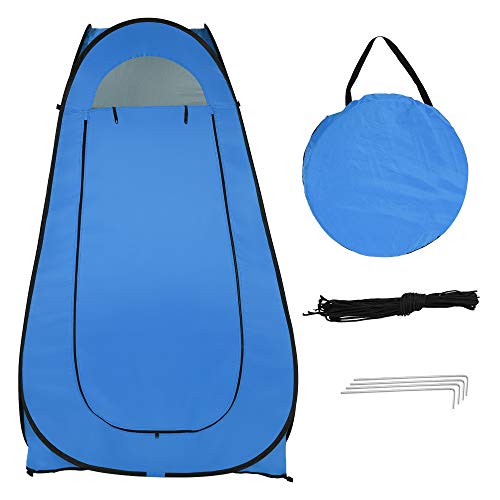 Pop Up Privacy Tent - 1-2 Person Portable Outdoor Camping Bathroom Toilet Tent Changing Dressing Room Privacy Shelter for Hiking, Beach, Picnic - Blue
