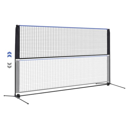 Portable Badminton Net Set, 10FT/14FT/17FT Wide, Adjustable Height Multi Sport Net for Pickleball, Tennis, Volleyball, Soccer Tennis, Indoor Outdoor with Carry Bag, Easy Setup for Backyard - color: Blue, size: 9.8ft