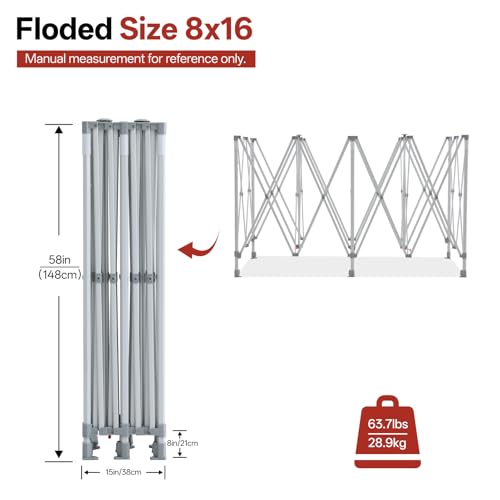 ABCCANOPY Easy Pop Up Canopy Tent with Sidewalls 8X16 Commercial -Series, White - color: White, size: 8X16