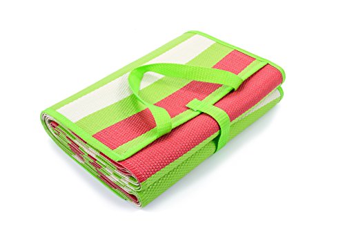 Camco Handy Mat with Strap - Perfect for Picnics, Beaches, RV and Outings - Green/Red - 60" x 78" (42813) - color: Green/Red, size: 5' x 6'6" (Rectangular)
