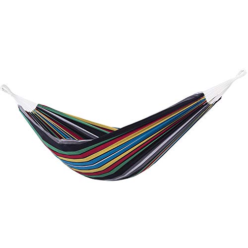 Vivere Brazilian Style Double Hammock Patio Outdoor Hanging Swing, Rio Night - color: Rio Night