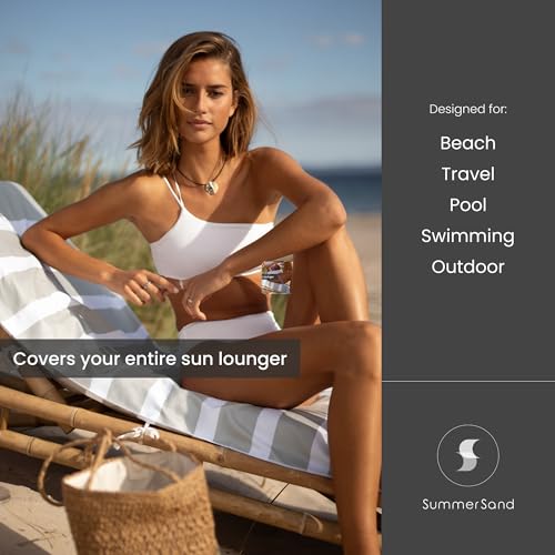 SummerSand Microfiber Beach Towel Extra Large (79 x 39.5 in) - Quick Dry, Sand Free - Compact and Lightweight for Travel - Recycled Materials - Travel Bag Incl - Oversized Pool Towel – Marble Sand - color: Marble Sand, size: 79x39.5"