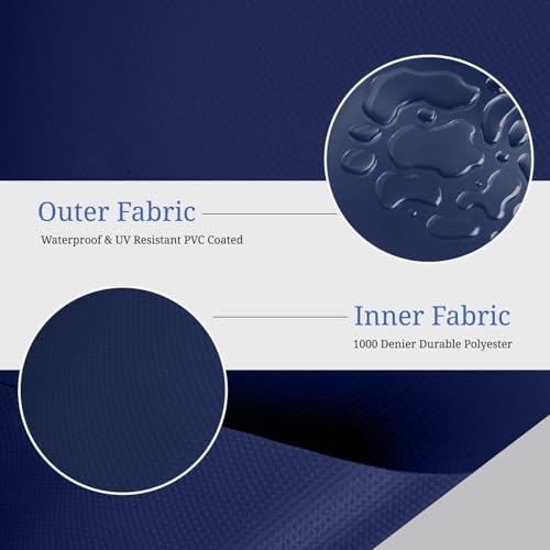 Covers & All Round Table Top Cover, 12 Oz Waterproof UV & Weather Resistant Patio Table Cover, Outdoor Table Cover for Patio Outdoor Furniture & Coffee Table (48" Dia x 4" H Inches, Blue) - color: Blue, size: 48" Dia x 4" H