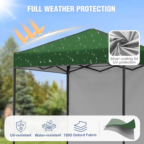 6x4 Pop Up Canopy Tent with One Wall Panel, Instant Portable Beach Canopy, Outdoor Tent with Carry Bag for Camping, Sports, Tailgating, Events, Green - color: Green, size: With One Wall