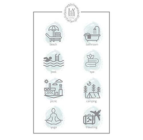 Beach Towel | Cotton Beach Towels, Easy to Carry, Sand Free, Highly Absorbent, Quick Dry, Turkish Towels for Travel Camping Bath Sauna Beach Gym Pool Yoga SPA by Lahammam, Akasya, Black - color: Black, size: Akasya