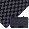 Picnic TIME Outdoor Picnic Blanket Tote, 59"x51" Foldable Beach & Camping Blanket with Soft Fleece, Water-Resistant Bottom, Adjustable Strap & Zippered Pocket (Black Checkers) - color: Black Checkers