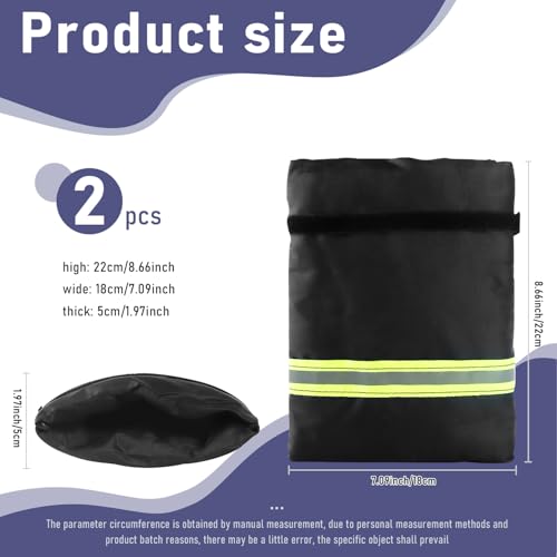 ZHAO 2 Pack Outdoor Water Faucet Covers, 9" H x 6" W Outside Hose Bib Covers Faucet Socks Outside Spigot Cover Insulation Cover with Reflective Strips (6"*9")