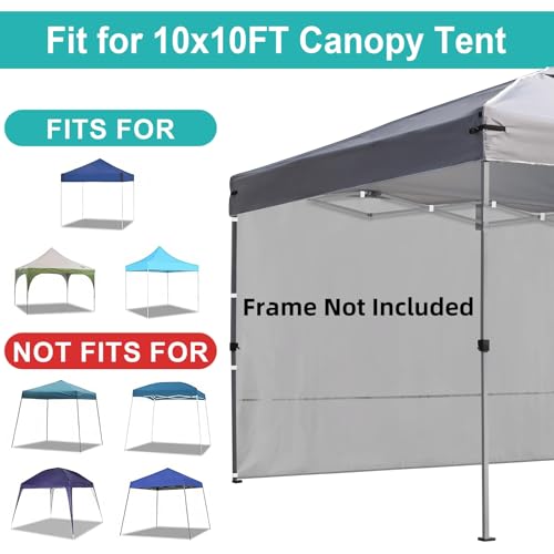 Canopy Sidewall for 10x10,10x20 Pop up Canopy Party Tent, UV Protection and Waterproof for Outdoor Event Tents, Vendor Booths, for Backyard, Patio, Camping (1 Sidewall, Frame Not Included, Grey) - color: Gray, size: 10'x10', 1 Sidewall