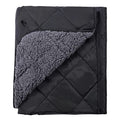 REDCAMP Waterproof Stadium Blanket with Sherpa Lining, Cold Weather Car Blanket Windproof for Outdoor Camping, Machine Washable (50"x 59") - color: 50"x 59" Black