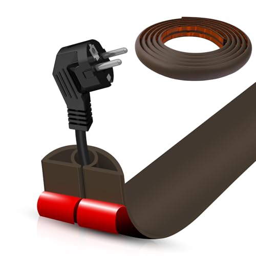 Floor Cord Cover Cable Cavity Self Adhesive Cord Hider Floor 10FT Floor Cable Management Power Cord Protector Floor Electric Cord Covers for Offices, Gym, Exhibitions (CoffeeBrown, 0.78" x 10') - color: CoffeeBrown, size: 0.78" x 10'
