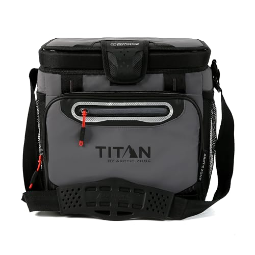 Titan by Arctic Zone Deep Freeze Cooler - Zipperless Hardbody Cooler - Deep Freeze Insulation, HardBody Liner, and SmartShelf - color: Sharkskin Gray, size: 16 Can