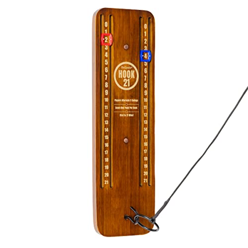 GoSports Hook 21 Ceiling Mount Ring Swing Game - Choose Your Color - Play Indoors or Outdoors - color: Brown