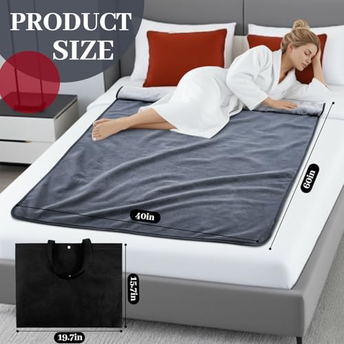 Tisancy Waterproof Blanket for Bed Couch Sofa, 40''x60'' Reversible & Washable, Fleece and Flannel Waterproof Mat, Water Resistant Bed Cover, Leakproof Mattress Protector(Gray/White) - color: Dark Gray and Light Gray, size: Throw Size S(40'' X 60'')