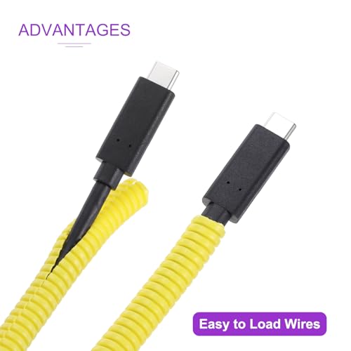 DMiotech 10ft Wire Loom Split Tubing 1/4 Inch(6.5 Mm) ID, Cord Protectors from Pet Flexible Conduit Cable Management for Office, Home, Garden, Yellow - color: Yellow, size: 1/4"-10ft