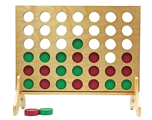 Tailgating Pros Premium Giant Four in a Row with Carrying Case - Jumbo Oversized Outdoor Yard Game - Connect Multiple Pucks in a Row to Win - Many Puck Colors Available! - color: Kelly / Maroon