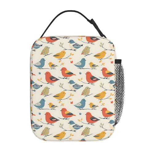 Bird Lunch Box Insulated Lunch Bag for kids Girls Boys Women,Reusable Lunch Box Containers for Women Men,Durable Cooler Tote Bag Lunchbox for Office/School/Picnic - color: Bird02