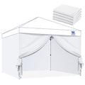 Fanpat Instant Canopy Tent Sidewalls for 10x10 Pop Up Canopy 210D Waterproof,4 Piece Sidewalls, with Doors,White(4PCS Sidewalls Only, Canopy Tent NOT Included) - color: White