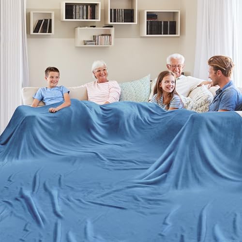 Edenleaf Big Oversized Soft Blanket, Giant Fleece Companion 120x120, California King Warm Blanket for Whole Family, Bed, Sofa, Couch, Travel, Camping 120x120 Sky Blue - color: Sky Blue