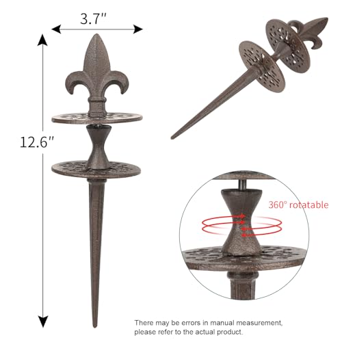 Sungmor Vintage Cast Iron Garden Hose Guide - Heavy Duty Hose Guide Stake for Lawns & Yard,Decoration Stake,Outdoor Water Pipe Decor - color: Style a