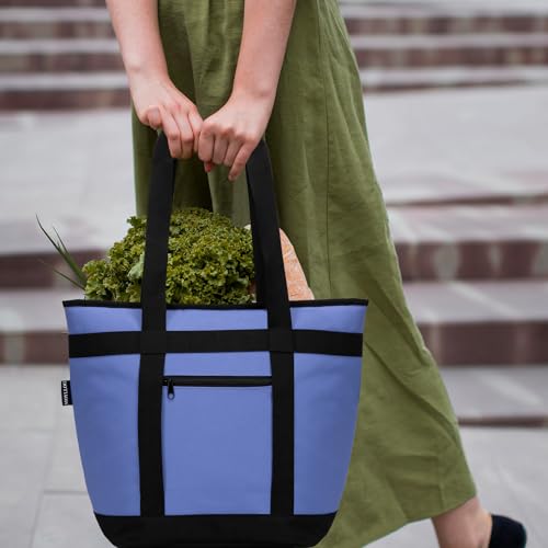 Insulated Cooler Bag, Reusable Grocery Bags for Hot/Cold Food, Thermal Food Delivery Bag for Beach, Travel, Picnics - color: Blue, size: 8"d X 20"w X 15"h