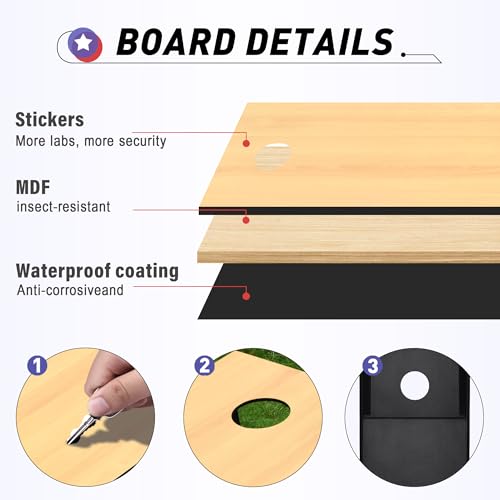 4x2 Ft Cornhole Boards Set, Premium Regulation Size Cornhole Boards with 8 All-Weather Bean Bags, Carrying Case and Scoreboard - style: 4'x2' Natural