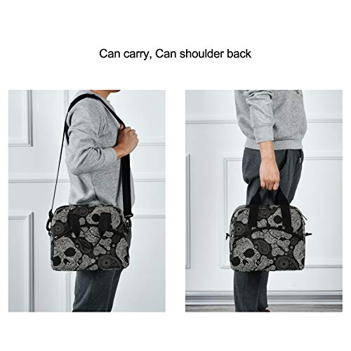 Skull Insulated Lunch Bag Reusable Lunch Tote Bag Cooler Bag for Women Men Adult Lunch Box with Adjustable Shoulder Strap Leakproof Lunch Bag for Work School Picnic Camping - color: Skull