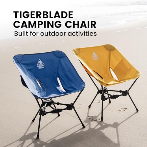 ONETIGRIS Tigerblade Camping Chair, Lightweight Folding Backpacking Hiking Chair, Compact Portable 330 lbs Capacity - color: Blue