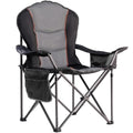 Large Camping Chair with Side Table Heavy Duty 500LBS - Folding Outdoor Chair with Cooler Bag (Black & Gray, 1 PCS) - color: Black & Gray, size: 1 PCS
