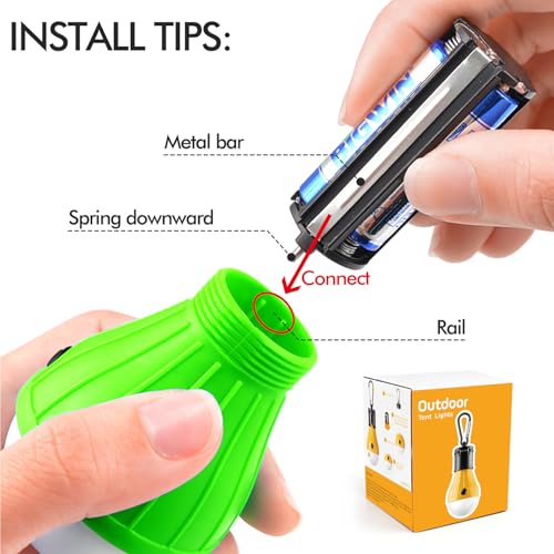 FLY2SKY Tent Lamp 5 Packs Portable Tent Light Clip Hook Hurricane Emergency Lights LED Camping Light Bulb Camping Tent Lantern Equipment for Camping Hiking Backpacking Fishing Outage - style: F-CLOSED-HOOK