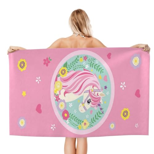 Cute Unicorn Beach Towel for Kids/Girls/Toddler/Baby, Personalized Microfiber Beach Towels Bulk, Quick Dry Beach Towel for Pool, Lightweight Bath Towels Oversized Clearance 30"x 60" - color: Unicorn2, size: 30"x 60"