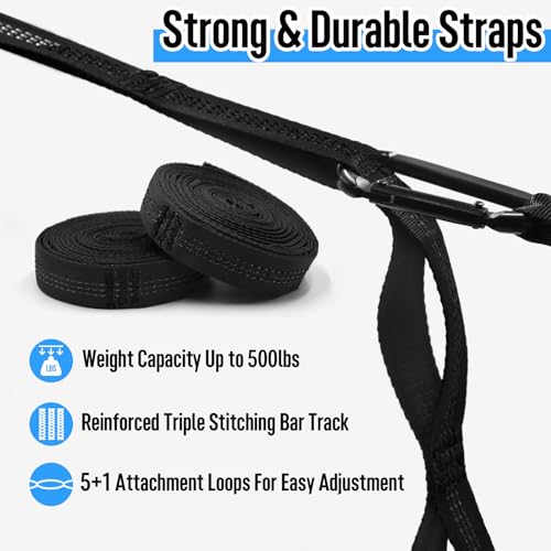 Grassman Camping Hammock Double & Single Portable Hammock with Tree Straps, Lightweight Nylon Parachute Hammocks Camping Accessories Gear for Indoor Outdoor Backpacking, Travel, Hiking, Beach - color: Black & Sapphire, size: One Person