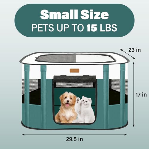 Dog Playpen - Foldable Cat Play Pens for Pubby,Kitten, Rabbit,Portable Pet Tent with Carring Bag for Indoor/Outdoor Travel Camping (Blue-Small) - color: Blue, style: Small