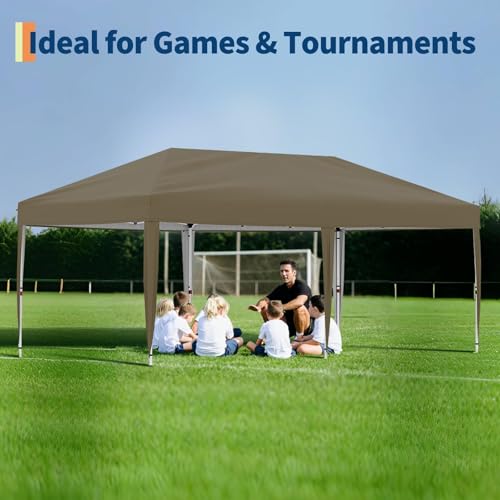 Canopy Tent, Heavy Duty Pop Up Canopy with 2 Detachable Panels, All-Weather Party Tent for Vendor Shows, Folding Commercial Shade Canopy Shelter
