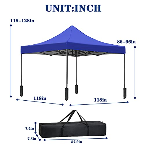 PayLessHere 10x10 Setup Pop Up Canopy Tent, Instant Portable Commercial Canopy Tent, Outdoor Gazeb for Home, Party and Outdoor Activities - color: Blue