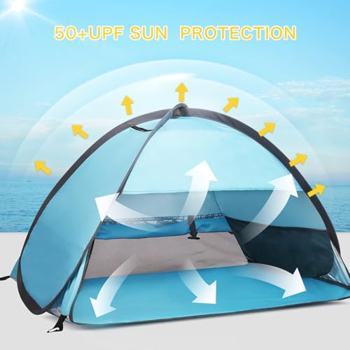 Pop Up Dog Beach Tent, Mini Head Shelters, Small Dog Beach Sun Shelters, Waterproof and Breathable Mobile Phone Stand with Tent Nails, 80cm - color: Sky-Breathable-31.5in